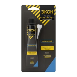 Герметик силиконовый Экон санитарный, белый, 60 мл