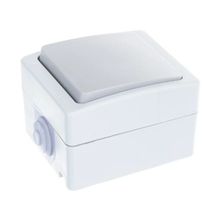 Выключатель о/у Аллегро 1279, 1 клавиша, б/инд, IP54, серая