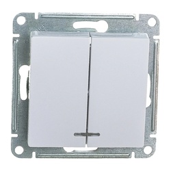 Выключатель с/у Atlasdesign ATN000153, 2 клавиши, с/инд, белый