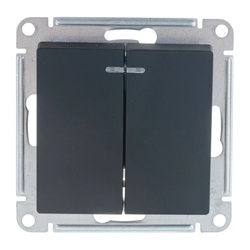 Выключатель с/у Atlasdesign ATN001053, 2 клавиши, с/инд, карбон