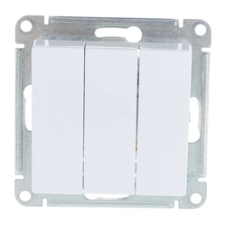 Выключатель с/у Atlasdesign ATN000131, 3 клавиши, б/инд, белый