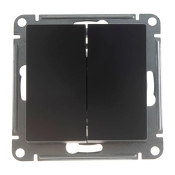 Переключатель с/у Atlasdesign ATN001065, 2 клавиши, б/инд, карбон