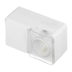 Блок БКВР с/у Atlasdesign Profi ATN544070, 1 клавиша + 1 гнездо с/з, з/ш и крышкой, IP54, белый