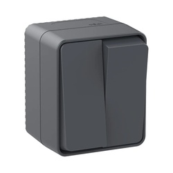 Выключатель о/у Atlasdesign Profi ATN544051, 2 клавиши, б/инд, IP54, антрацит