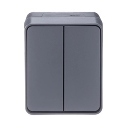 Выключатель о/у Atlasdesign Profi ATN544051, 2 клавиши, б/инд, IP54, антрацит