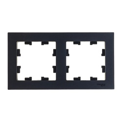 Рамка 2-х постовая AtlasDesign ATN001002, универсальная, карбон