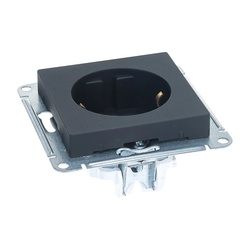 Розетка с/у Atlasdesign ATN001043, 1 гнездо, с/з, карбон