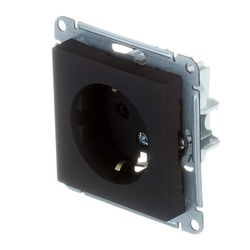 Розетка с/у Atlasdesign ATN001045, 1 гнездо, с/з, з/ш, карбон