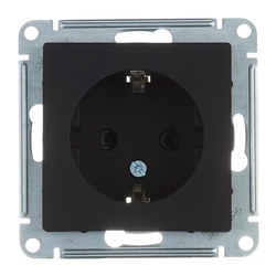 Розетка с/у Atlasdesign ATN001045, 1 гнездо, с/з, з/ш, карбон