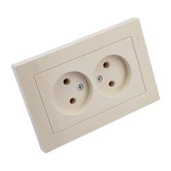 Розетка с/у Atlasdesign ATN000220, 2 гнезда, б/з, бежевая