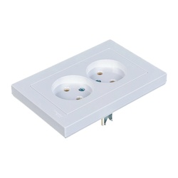 Розетка с/у Atlasdesign ATN000120, 2 гнезда, б/з, белая