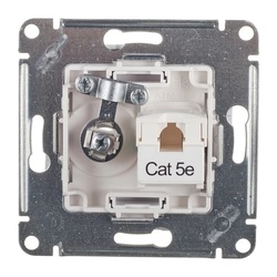 Розетка компьютерная RJ-45 + телевизионная TV с/у Atlasdesign ATN000189, 2 гнезда, белая