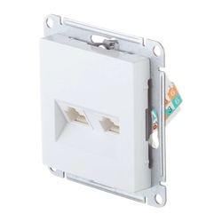 Розетка компьютерная RJ-45 с/у Atlasdesign ATN000185, 2 гнезда, белая
