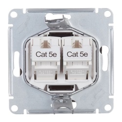 Розетка компьютерная RJ-45 с/у Atlasdesign ATN001085, 2 гнезда, карбон