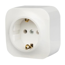 Розетка о/у Quteo 782220, 1 гнездо, с/з, з/ш, белая