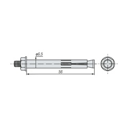 Болт анкерный с гайкой SWFS 6,5х56 (180 шт)