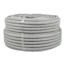 Труба гофрированная ПВХ легкая с зондом, d=20 мм, серая (100 п.м.)