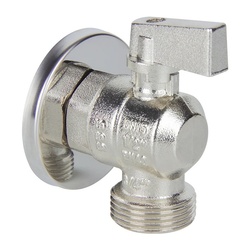 Кран шаровый угловой с отражателем, 1/2"x3/4" Н/Н, бабочка