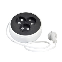 Удлинитель-рулетка 9634578, 3 гнезда, ШВВП 2х0,75, 1300 Вт, б/з, 5м