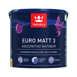 Краска интерьерная Tikkurila/Tikkivala Euro Matt 3 основа С глубоко матовая (9 л)