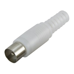 Штекер TV антенный пластиковый корпус, без пайки, белый