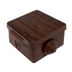 Коробка разветвительная о/у 4 ввода, 65х65х50 мм, темное дерево, IP54