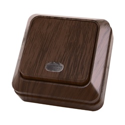 Выключатель о/у Ладога SQ1801-0031, 1 клавиша, с/инд, темное дерево