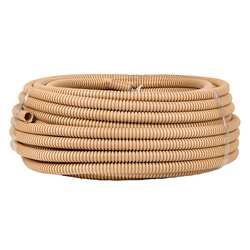 Труба гофрированная ПВХ легкая с зондом, d=20 мм, светлое дерево (25 п.м.)