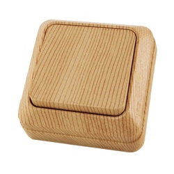 Выключатель о/у Ладога SQ1801-0043, 1 клавиша, б/инд, светлое дерево