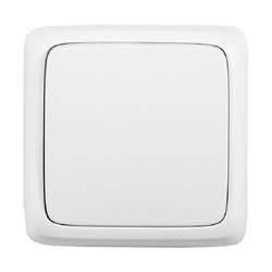 Переключатель о/у Alfa ВА10-163, 1 клавиша, б/инд, белый