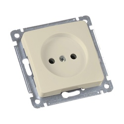 Розетка с/у Master РС16-401-01, 1 гнездо, б/з, слоновая кость
