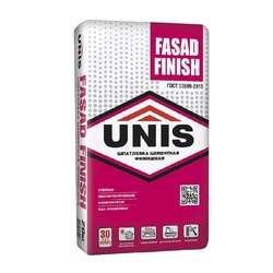 Шпаклевка цементная Unis Фасад финиш белая, 20 кг