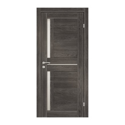Полотно дверное OLOVI Орегон экошпон Дуб Графит 800х2000 мм со стеклом