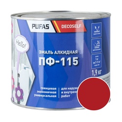 Эмаль Pufas Decoself ПФ-115 красная (1,9 кг)