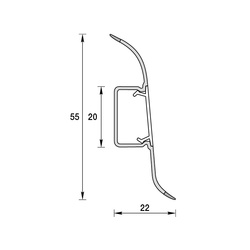 Плинтус Ideal Комфорт, с кабель-каналом, клен сев., 55 мм (2,5 м)