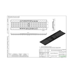 Решетка для водоотводного лотка Standartpark Basic DN100, 500х136 мм, щелевая, чугун