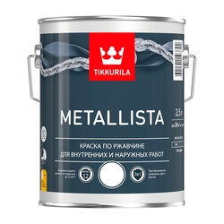 Краска по ржавчине Tikkurila/Tikkivala Metallista молотковая черная (2,5 л)