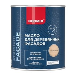 Масло для деревянных фасадов Neomid Premium бесцветный (0,75 л)