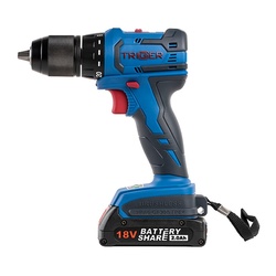 Дрель-шуруповерт Trigger 20111, бесщеточная, 2 аккумулятора Li-ion (2Ач), 18V, 13 мм, 72 Нм, кейс