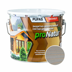 Антисептик лессирующий для дерева Pufas ProNatur серый туман (2,7 л)