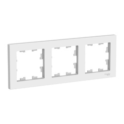 Рамка 3-х постовая Atlasdesign ATN000103, универсальная, белая