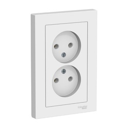 Розетка с/у Atlasdesign ATN000120, 2 гнезда, б/з, белая