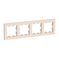 Рамка AtlasDesign ATN000204, 4-х постовая, универсальная, бежевая