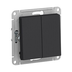 Выключатель с/у Atlasdesign ATN001051, 2 клавиши, б/инд, карбон