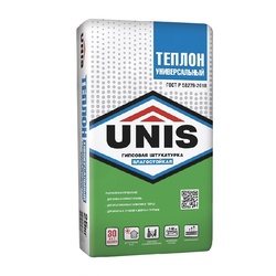 Штукатурка гипсовая влагостойкая Unis Теплон универсальный, 25 кг