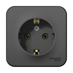 Розетка о/у Blanca BLNRA010116, 1 гнездо, с/з, антрацит
