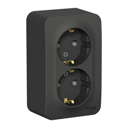 Розетка о/у Blanca BLNRA010216, 2 гнезда, с/з, антрацит