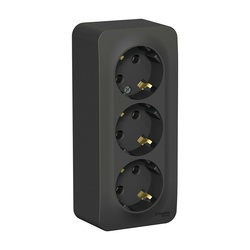 Розетка о/у Blanca BLNRA010316, 3 гнезда, с/з, антрацит