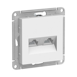 Розетка компьютерная RJ-45 с/у Atlasdesign ATN000185, 2 гнезда, белая