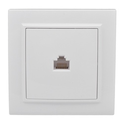 Розетка компьютерная RJ-45 с/у Минск ERK01-035-10, 1 гнездо, белая